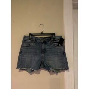 Kut From the Kloth Shorts Gidget Fray Hem Denim Short Blue Size 6 NWT